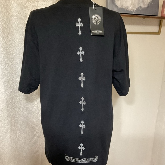 Chrome Hearts Black Tee with White Graphic Vintage Cross - Picture 2 of 11